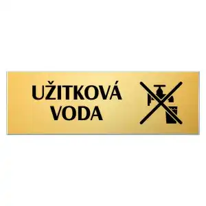 Užitková voda, zl. tabulka 200x66mm